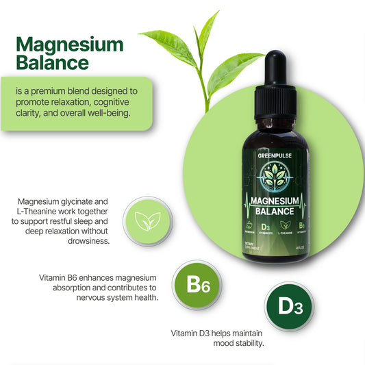Magnesium Balance – Magnesium with L-Theanine, B6 & D3 for Relaxation, Resilience & Calm Energy - 4 fl oz