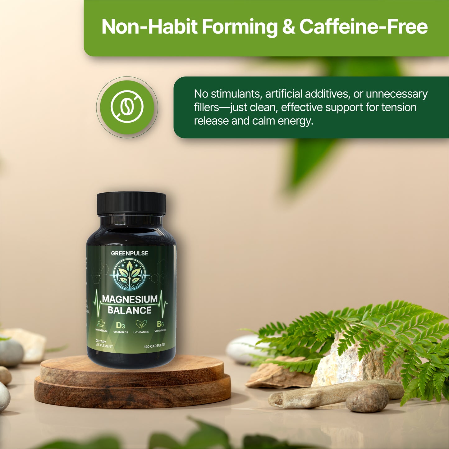 Magnesium Balance – Magnesium with L-Theanine, B6 & D3 for Relaxation, Resilience & Calm Energy - 120 capsules