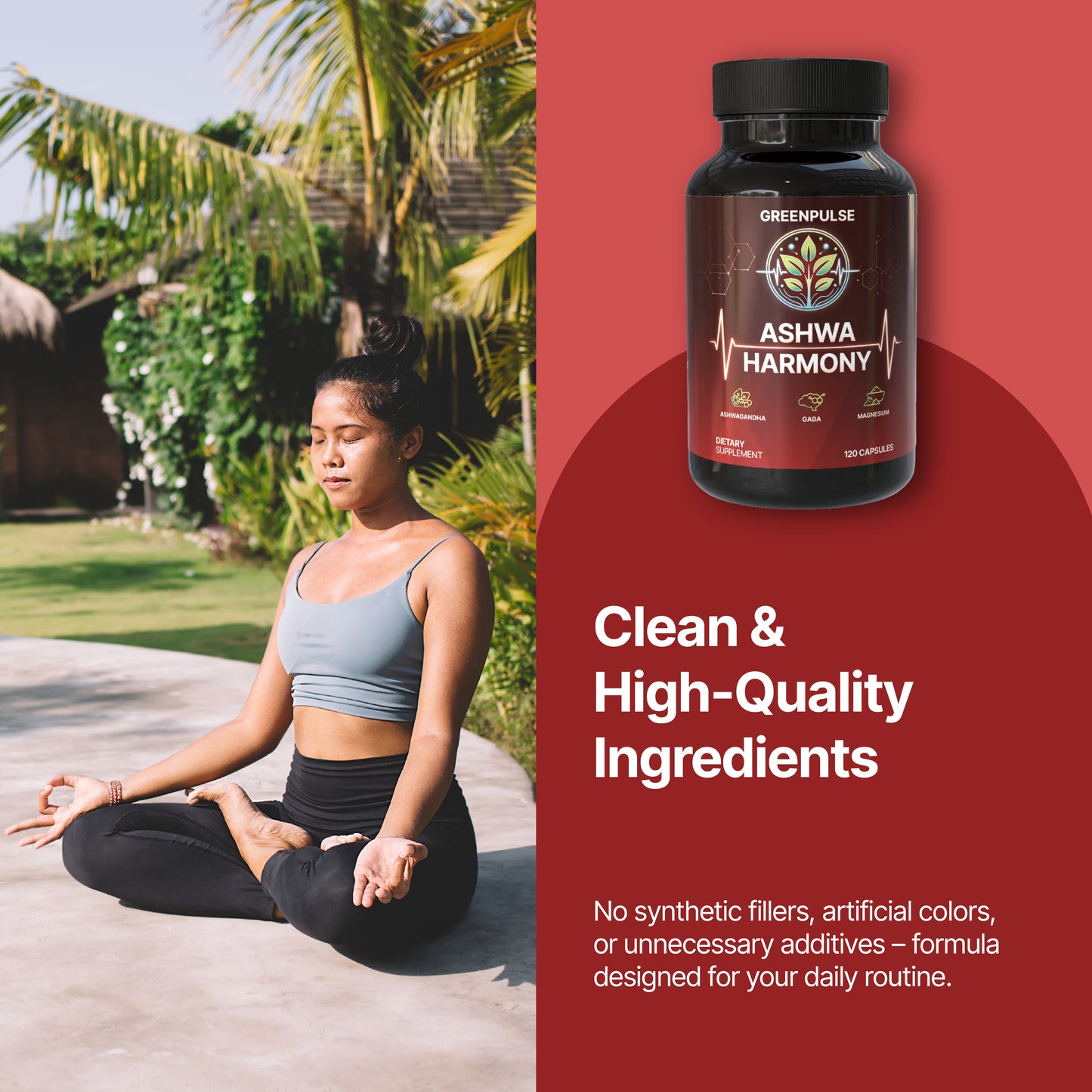 Ashwa Harmony – Adaptogenic Blend with Ashwagandha, GABA, Magnesium Glycinate for Relaxation, Resilience & Calm - 120 capsules